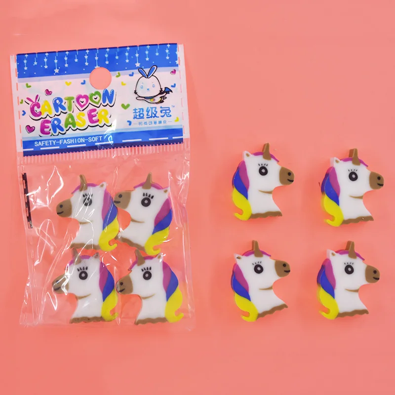 4 шт./партия Kawaii мини животные десертные ластики мультфильм творческий Единорог
