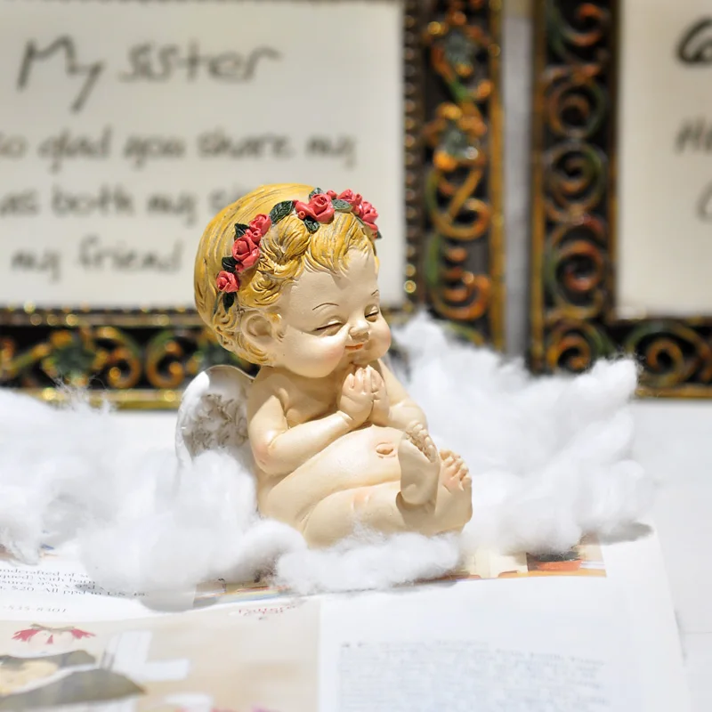 Креативные милые украшения из смолы в виде маленького ангела европейский стиль