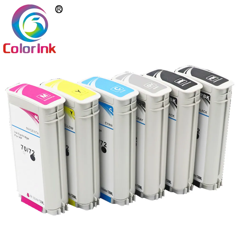 ColoInk пакет 6 цветов для hp 72 чернильный картридж 130 мл для hp T610 T620 T770 T790 T1100 T1120 T1200 T1300 принтер