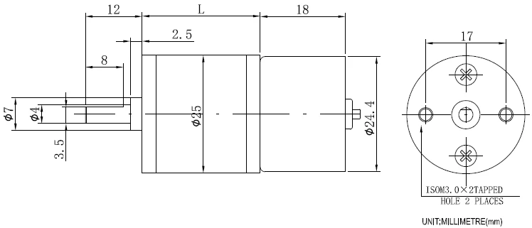 Chihai мотор CHR-GM25-BL2418 бесщеточный двигатель постоянного тока с встроенным приводом, 24V 12V