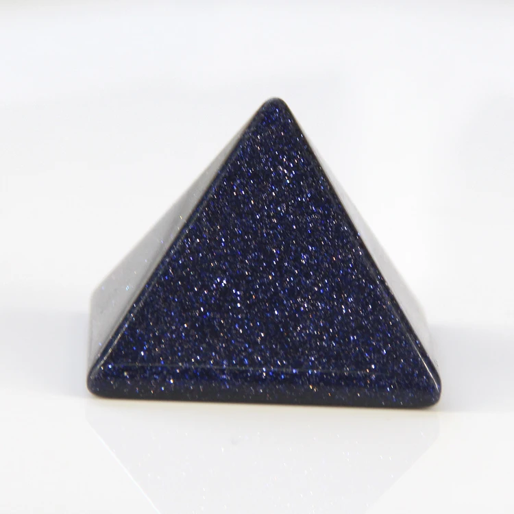 2015 30 мм натуральный синий золотой камень пирамида из кристалла кварца чакры
