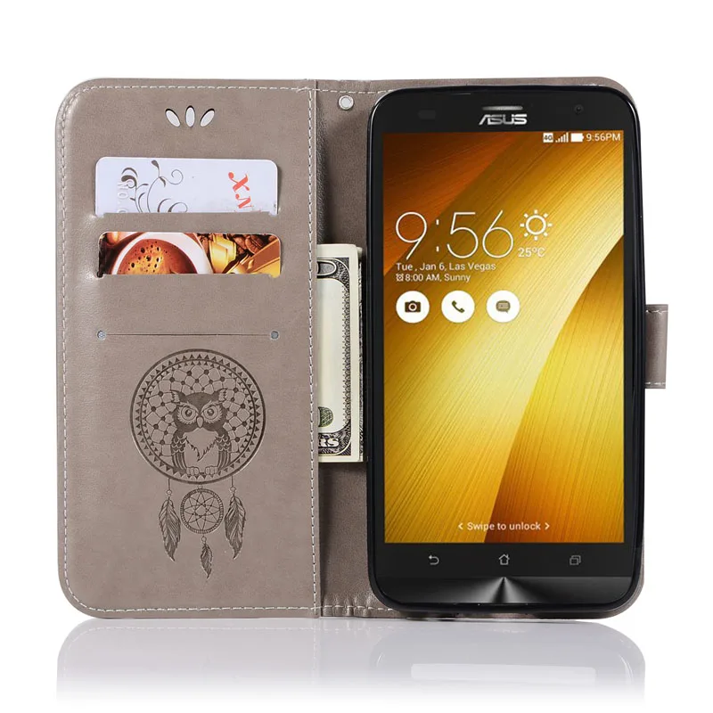 Asus Zenfone 2 Laser ZE500KL ZE500KG Flip Case Cover Zenfone 2 ZE550KL Cute Owl Phone Cases Asus Z00ED Z00LD Leather Case Coque