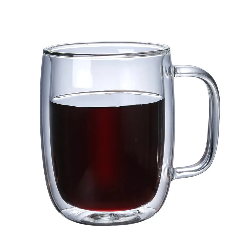 Double Coffee Cup With Handle mug Insulated double Glass creative gift milk Drinking utensils | Дом и сад