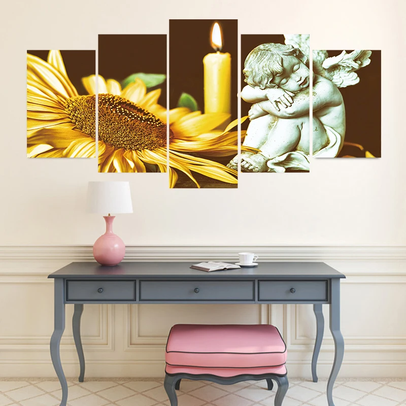 5 шт./компл. настенные наклейки День всех святых ужас Подсолнух Ангел постер