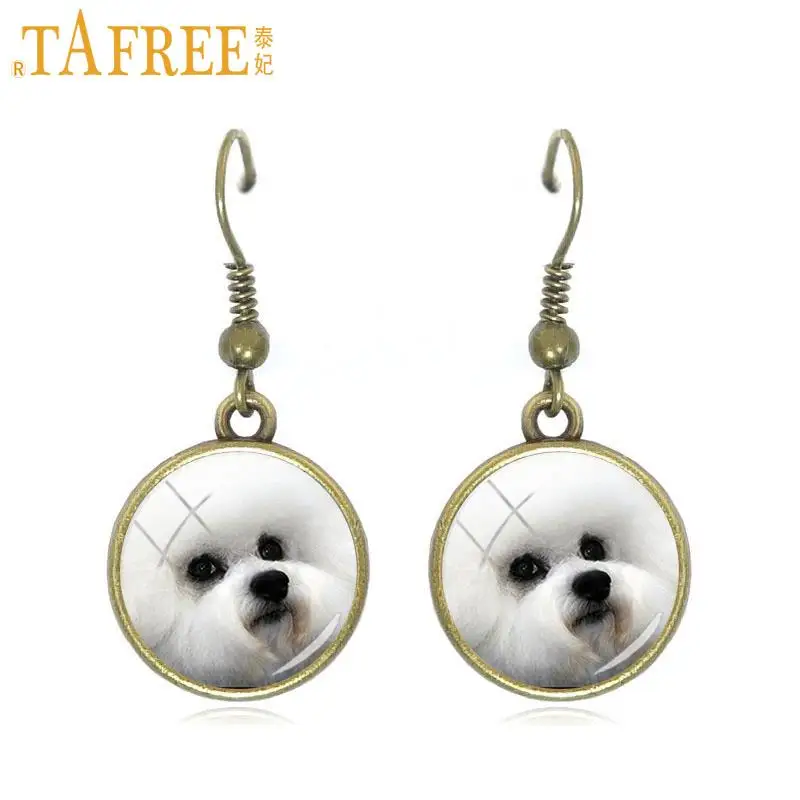 Женские Винтажные висячие серьги TAFREE blenheim bichon yorkie retriever lab Staffie ювелирные изделия