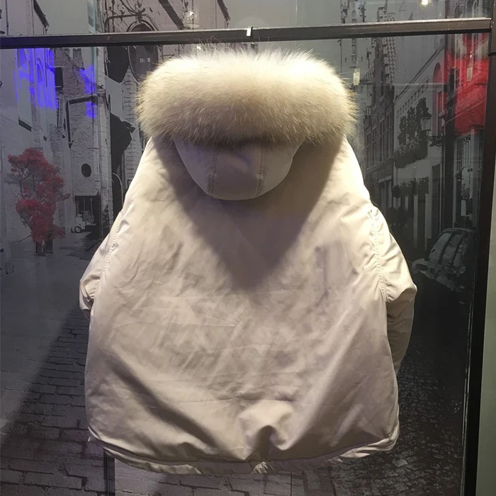 Зимний модный бренд натуральный мех натуральный утиный пуховик женский с капюшоном с натуральным меховым воротником Теплый пуховик на шнурке wq276w