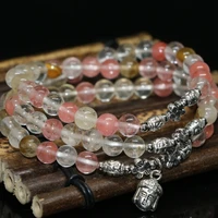 charming multicolor quartz 6mm round beads new fashion hot sale multilayer bracelet watermelon stone jewelry b2260
