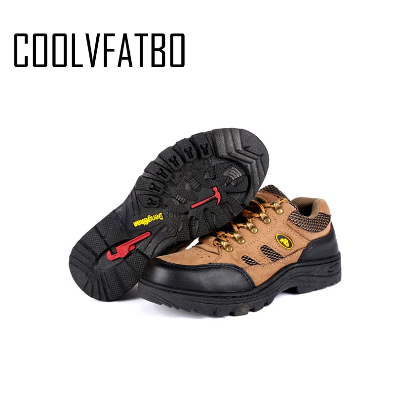 Khaki-Breathable COOLVFATBO/мужские рабочие и защитные ботинки; уличные мужские военные ботинки со стальным носком; противоскользящие ПРОКАЛЫВАЮЩИЕ ботинки; размер E46 - Цвет: Khaki-Breathable