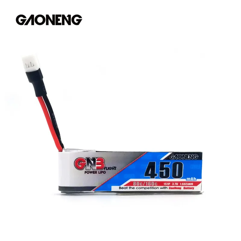 GAONENG GNB 4,35 V 450mAh 1S 80C HV батарея PH2.0 вилка белая вилка для E010 M80S Tiny7 Micro RC FPV Racing DroneCine WOOP
