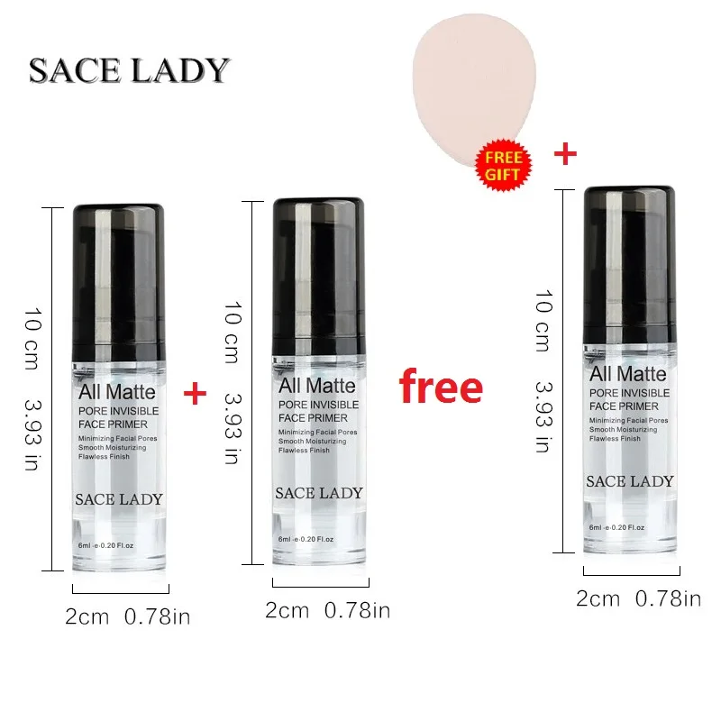SACE LADY Buy 2 Get 1 6 мл грунтовка для лица полностью матовая основа макияжа невидимые