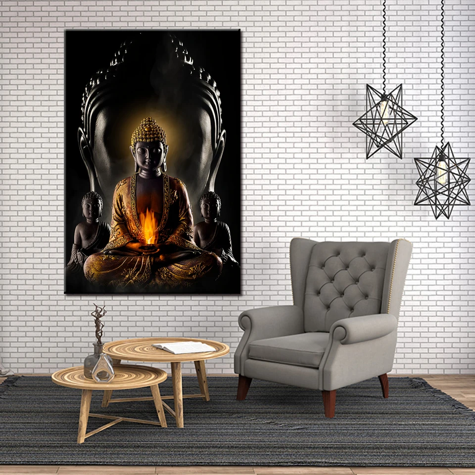 Абстрактная религия Будда настенные художественные плакаты статуя печать