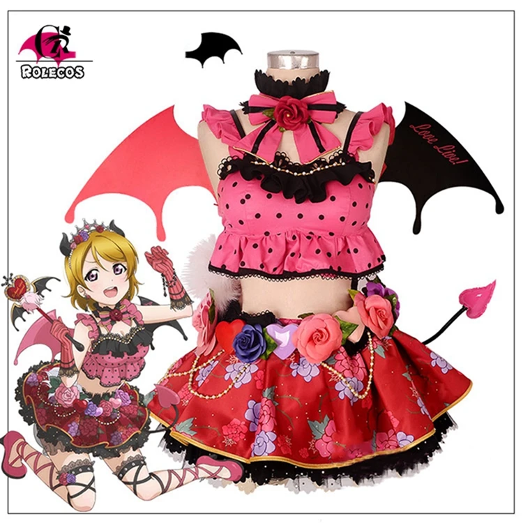 ROLECOS Lovelive Косплей Костюм Маленький Дьявол любовь Live косплей все костюм персонажей Kotori Honka Umi Nico женское платье Cos
