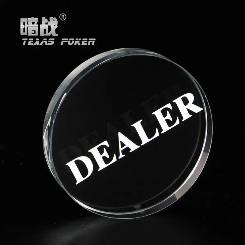 2pcs/lot Crystal Button With One Side Engrave Letter DEALER Pressing Poker Cards Guard Dealer | Спорт и развлечения