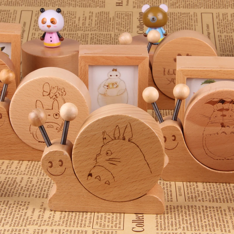 Детские игрушки мультфильм Деревянный DIY Music Box де Мадейра dos desenhos Хаяо Миядзаки
