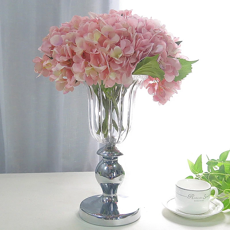

Europe Luxury Crystal Glass Vase High foot transparent Flower Vase Classical American Flower Arrangement Craft Home Decoration