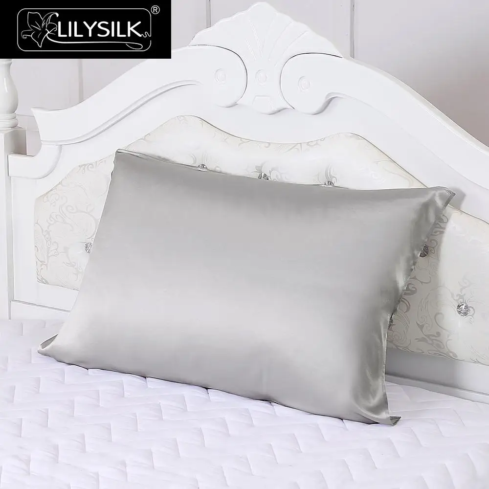 Silvergray Lilysilk шелковая наволочка на подушку для волос чехол для подушки 19MM одна сторона - Цвет: Silvergray