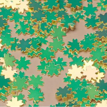 gold green Вишневые цветы в форме блесток 5 мм Цветок ПВХ свободный блеск блесток пайетки для лак для ногтей свадебные конфетти 20 г - Цвет: gold green