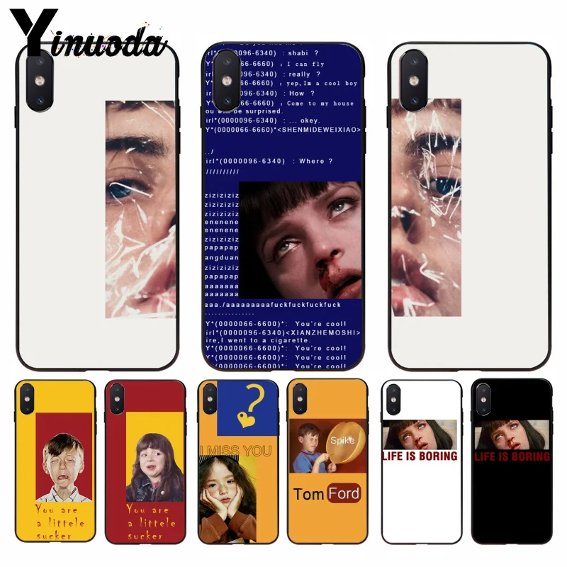 Yinuoda милый мягкий силиконовый черный чехол для iPhone 8 7 6 6S Plus X XS MAX 5 5S SE