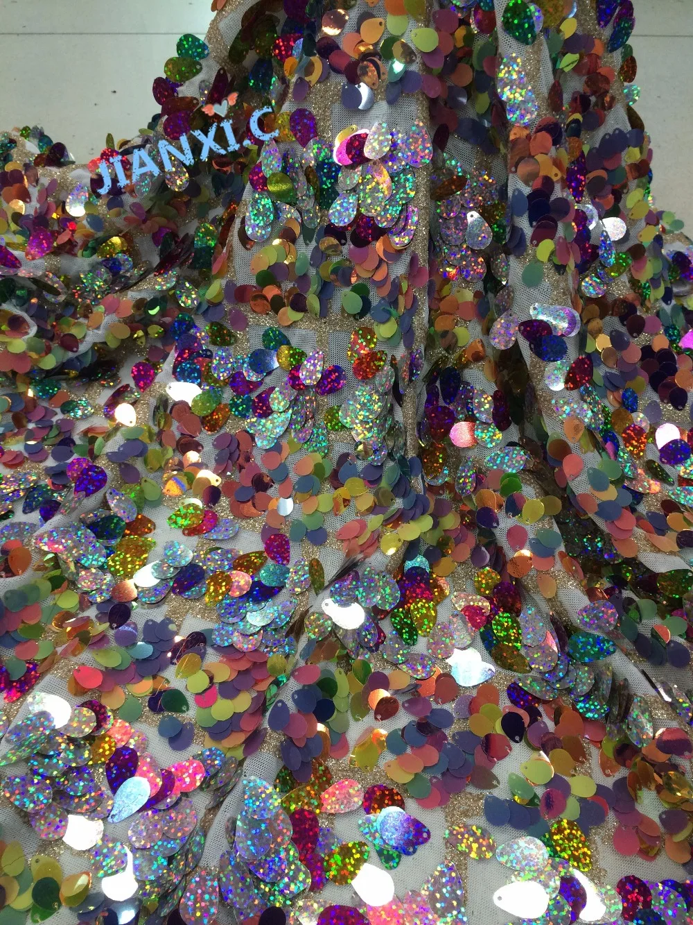 Top selling colorful sequins French net lace fabric embroidery African tulle CiCi-120951 for party dress | Дом и сад