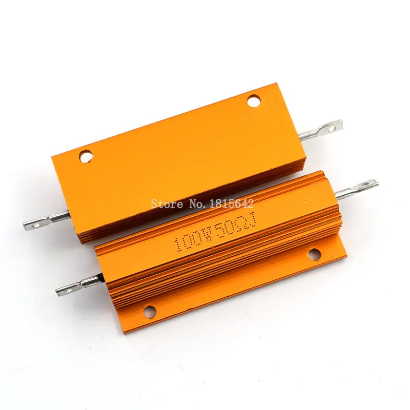 RX24 100 Вт 50R 50RJ металлический корпус алюминиевый Золотой резистор Высокая мощность