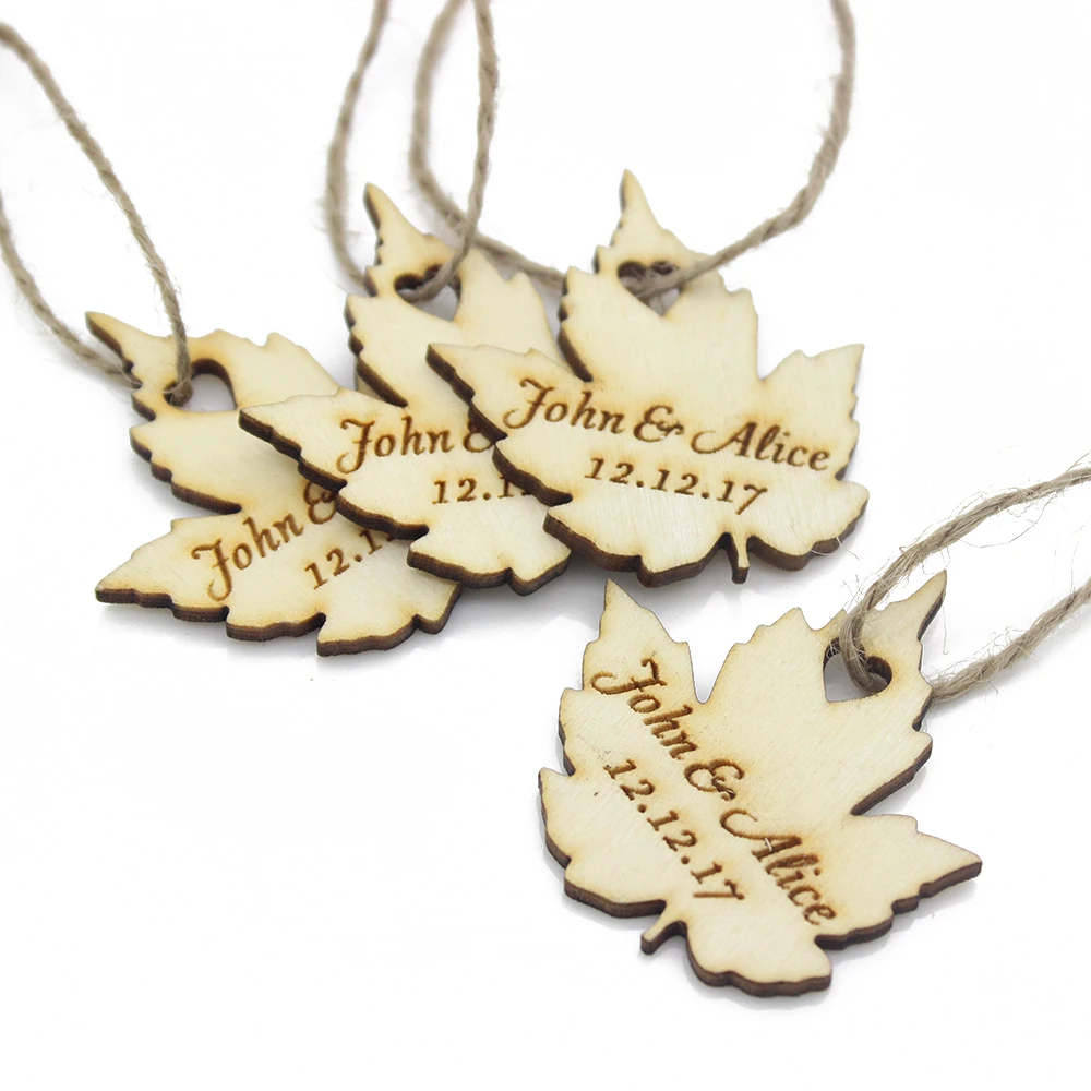 30 шт. персонализированные деревянные бирки для свадебных сувениров с