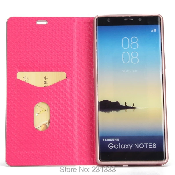 Для Samsung Galaxy S7 EDGE S8 PLUS NOTE 8 NOTE8 чехол-кошелек из углеродного волокна Кожаный чехол с