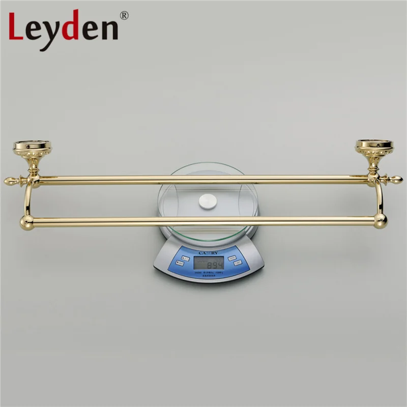 Высококачественный роскошный двойной держатель для полотенец Leyden из твердой