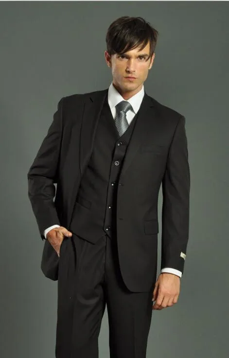 2018 Новый Slim Fit Жених Смокинги для женихов черный Best человек костюм Нотч дружки Для