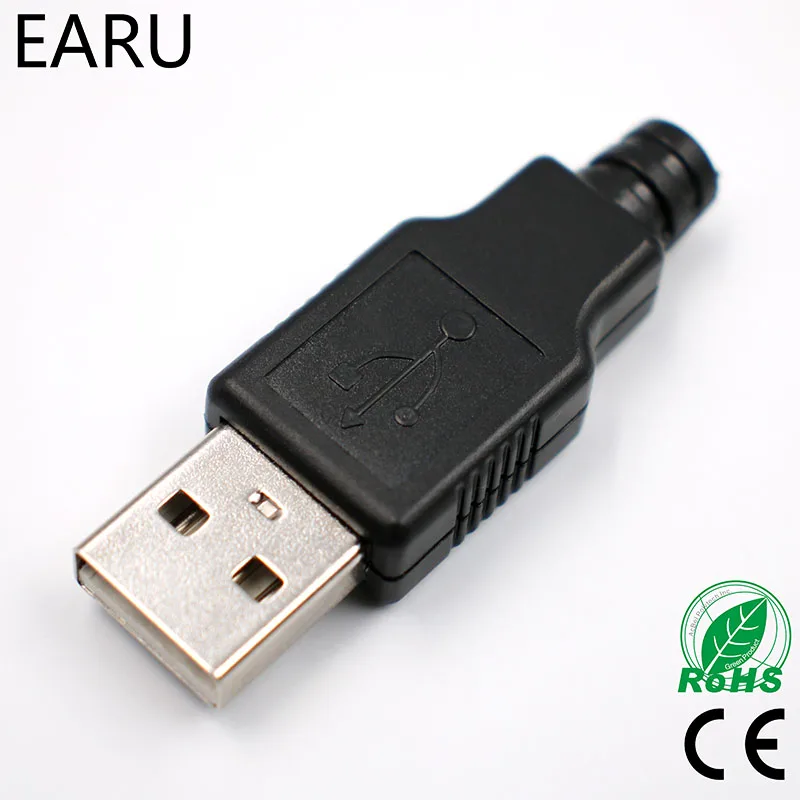 10 шт. 4 контактный разъем USB Type A с черной пластиковой крышкой|Соединители| |