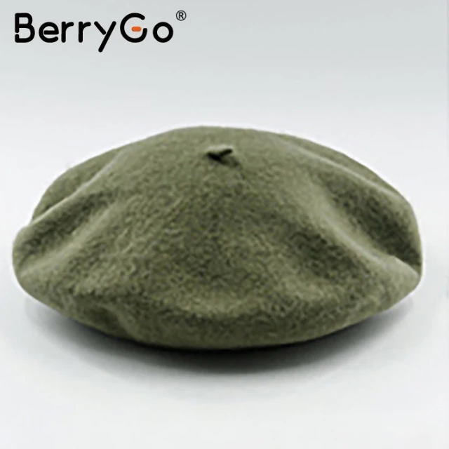 BerryGo, зимний шерстяной женский берет шапка Кепка, Повседневная Уличная одежда, Черный берет, кепка, элегантный теплый осенний женский Французский Берет, шапочка - Цвет: Color11