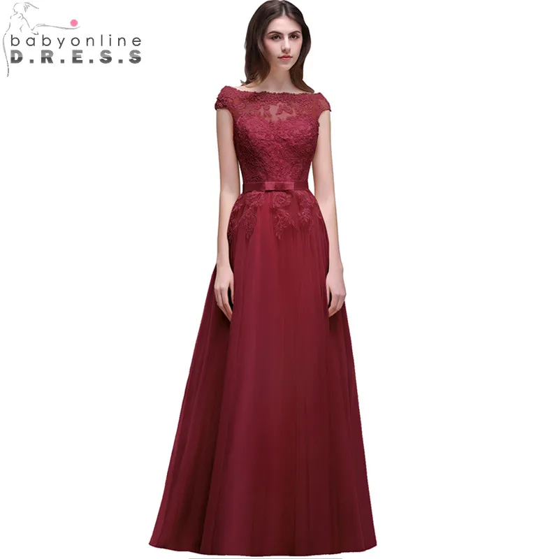 Vestido Madrinha Новое Элегантное Бордовое Кружевное Платье Для Подружки Невесты