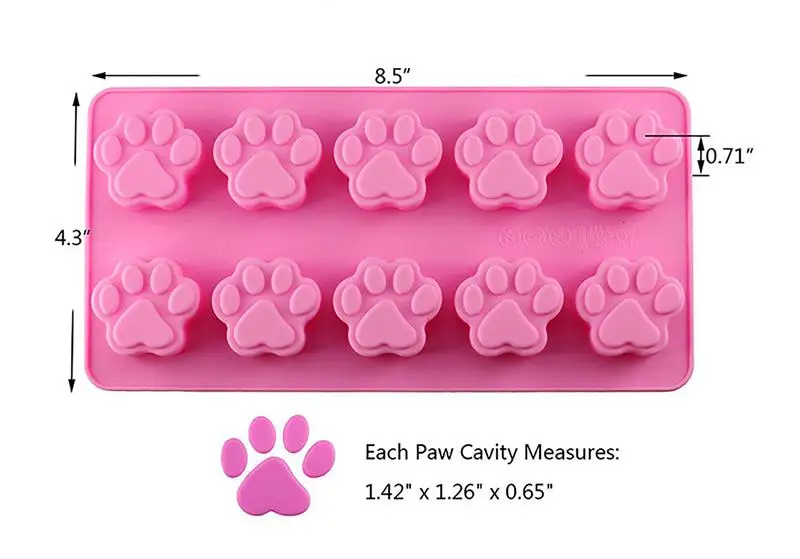 Мини силиконовая форма для торта с 10 отверстиями шоколада в виде кошачьей лапы