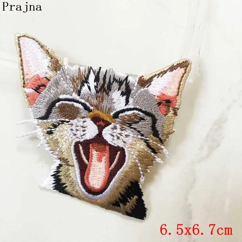 Патчи Prajna с милыми животными котами Мультяшные патчи наклейки на одежду рисунком