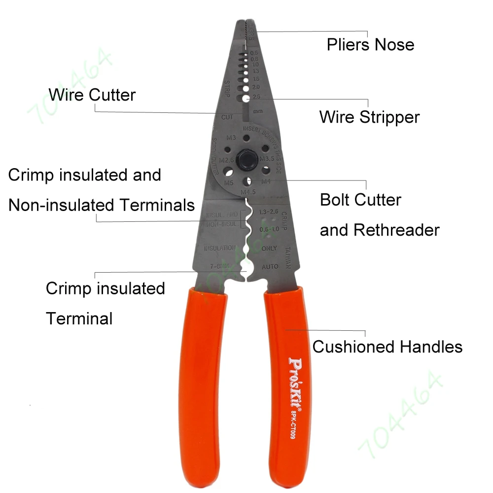 Многофункциональный болт съемник для проводов 8 дюймов обжимной инструмент 10 22 AWG