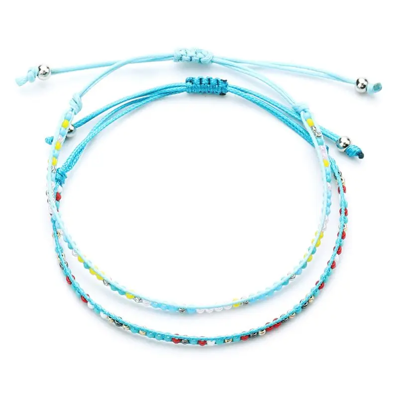 Bohemian Sead Beaded Wax Rope Handmade Braided Bracelet Woven Friendship Jewelry | Украшения и аксессуары