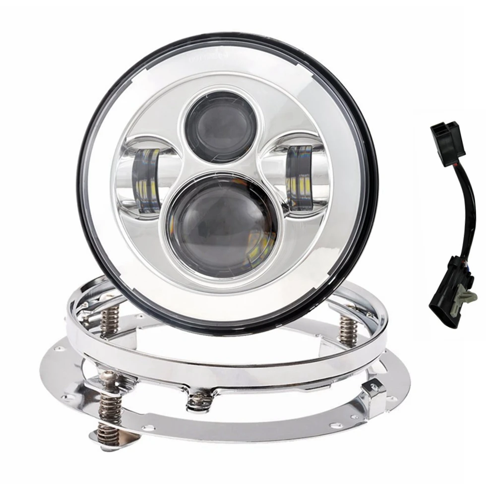 7 inch and bracket 7 дюймов мотор для Harley светодиодный фар 4,5 дюймов Противотуманные огни для мотоцикла Harley Davidson Electra Road Glide Softail Fat Boy Touring - Цвет: 7 inch and bracket