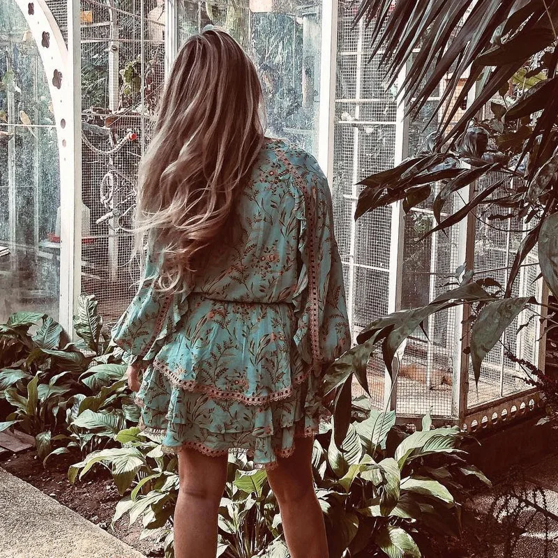 Bellflower Gypsy Playdress платье летнее платье с длинными рукавами мини-Женские платья из вискозы SEI Separty Boho платье Vestidos Rode