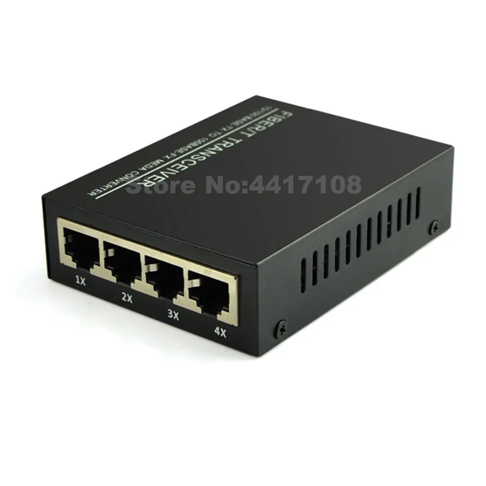 FTTH Бесплатная доставка 1 шт. 4 порта rj45 волоконно оптический коммутатор ethernet 100