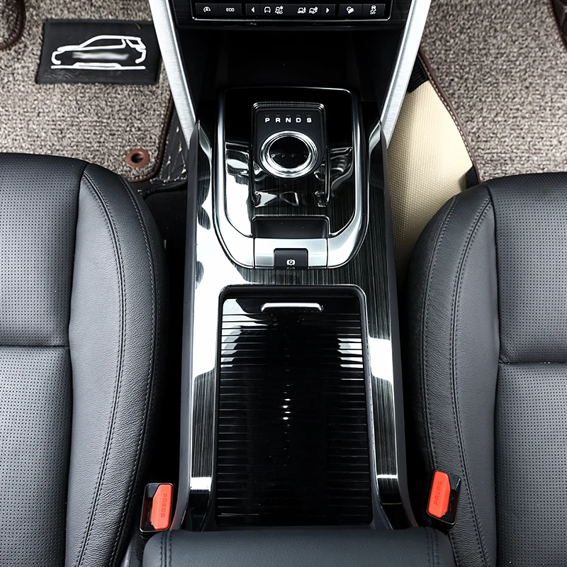 For Land Rover Discovery Sport 2015-17 Car Accessories Stainless Steel Black Brushed Inner Center Console Gear Shift Frame Trim |