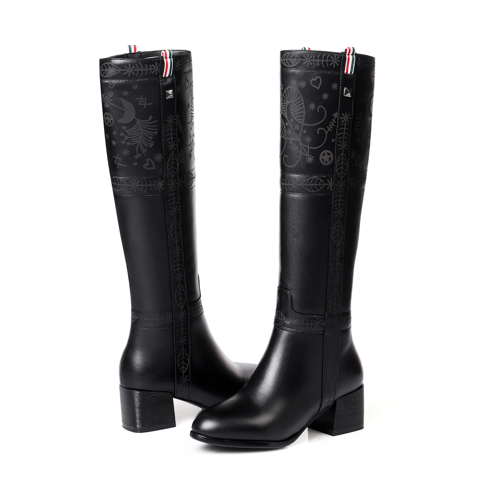 ASYSPLNX/2018 брендовые зимние модные сапоги из натуральной кожи до колена на молнии