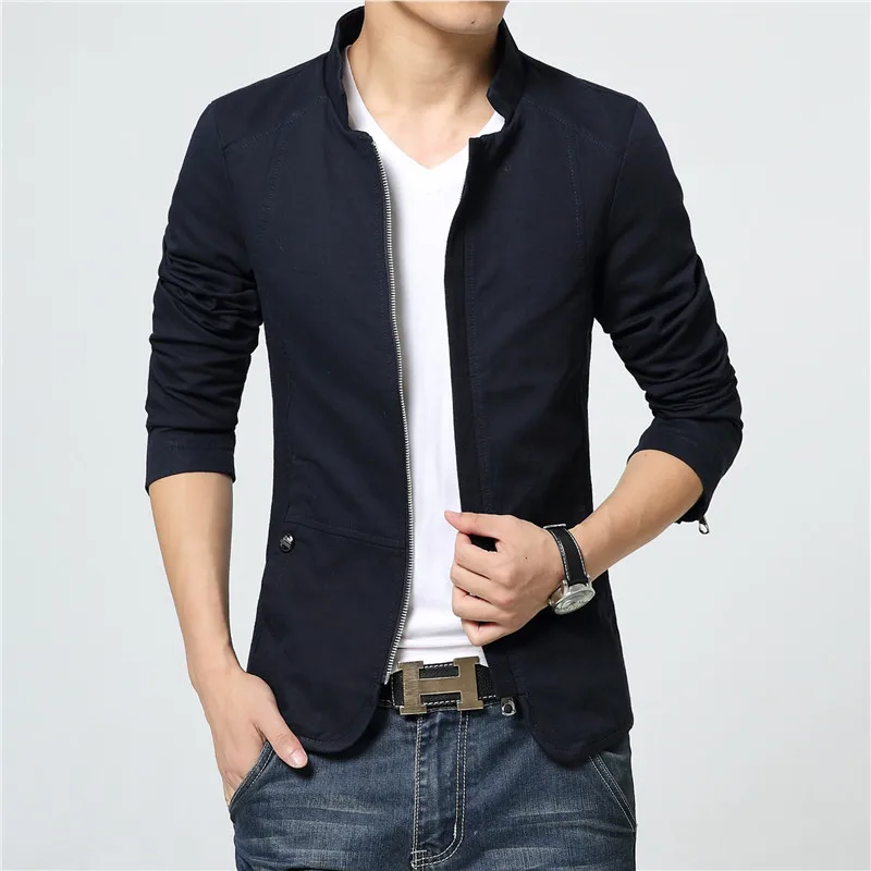 Куртка мужская приталенная однотонная Качественная верхняя одежда брендовая 5