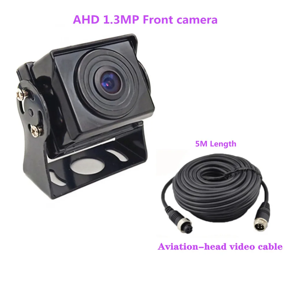 Горячие Новые 7 дюймов ips 2 с разделенным экраном 1024*600 AHD автомобильный монитор Автомобильный видеорегистратор DVR или AHD фронтальная камера/камеры заднего вида по желанию - Цвет: Front cam2 5Mcable