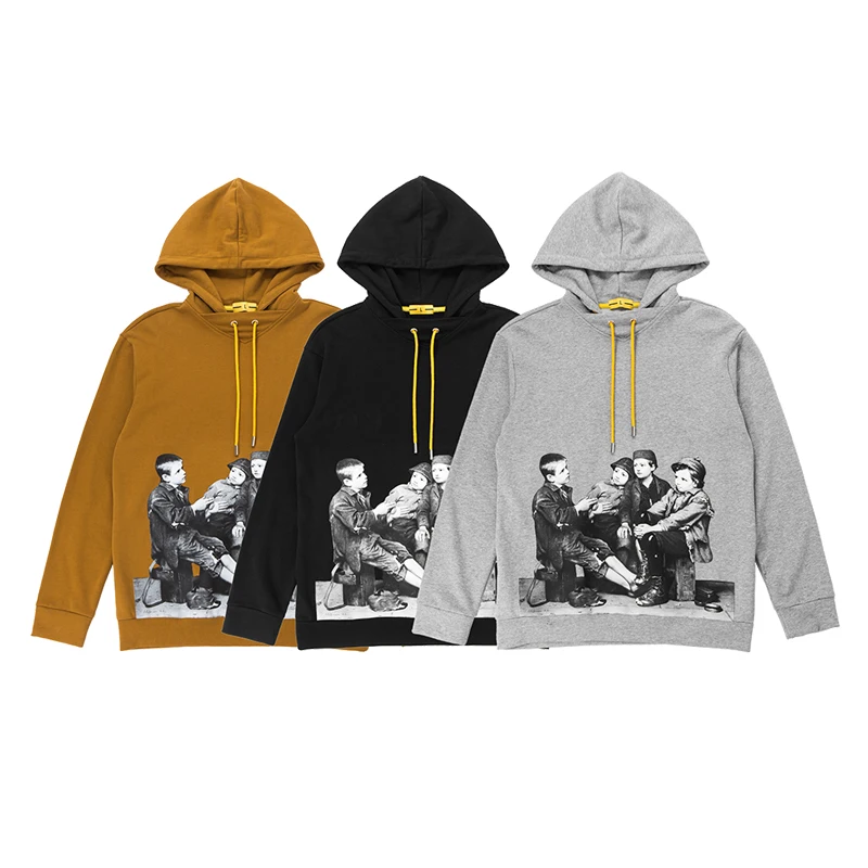 Флисовые толстовки 2018 осень печати Для мужчин хип хоп Повседневный пуловер с