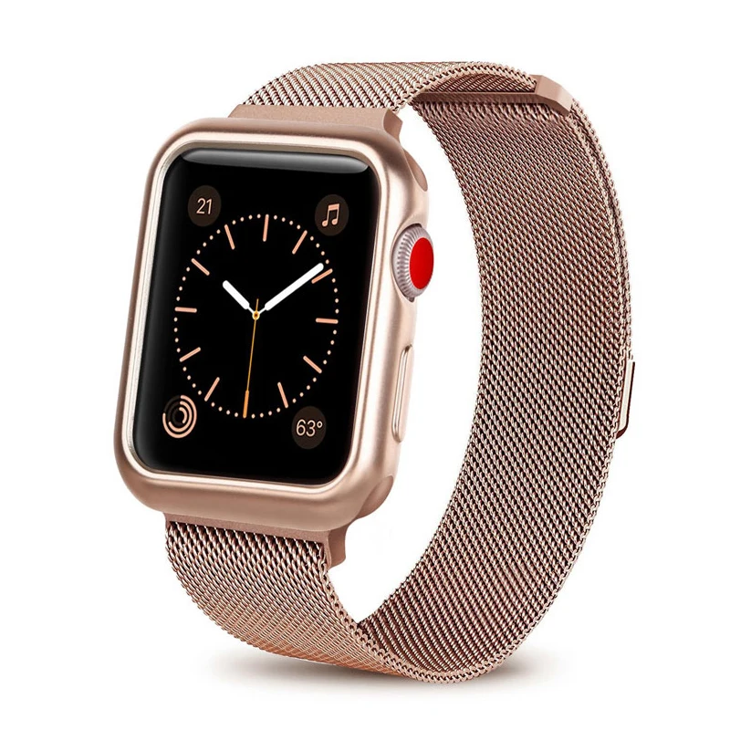 Миланский ремешок и чехол для apple watch 42 мм 38 44 40 iwatch 5/4/3/2/1 магнитный браслет |