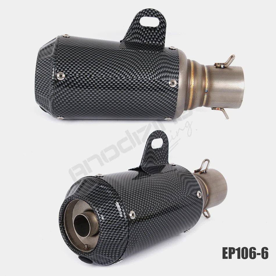 Универсальный мотоцикл углеродное волокно выхлопной вход 51 мм Escape выхлопные