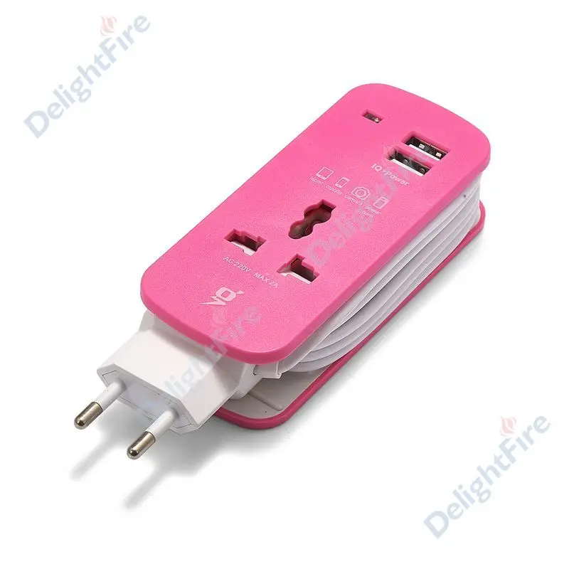 Сетевой удлинитель с европейской вилкой, USB удлинитель, розетка, портативный дорожный кабель 1,5 м, сетевой шнур для смартфона, USB зарядное устройство, настольный концентратор