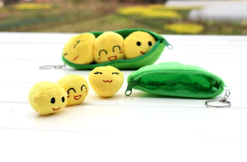 Pea Pod милый Kawaii мягкая мультяшная кукла креативный плюшевый кулон горох брелок