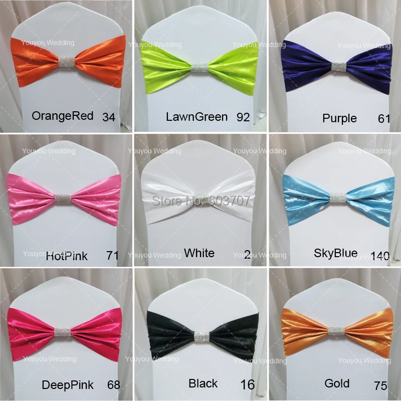 

Colorful Elegance Lycra & Taffeta Chair Band With Plastic Buckle Free Shipping For Wedding,Party,Hotel Use