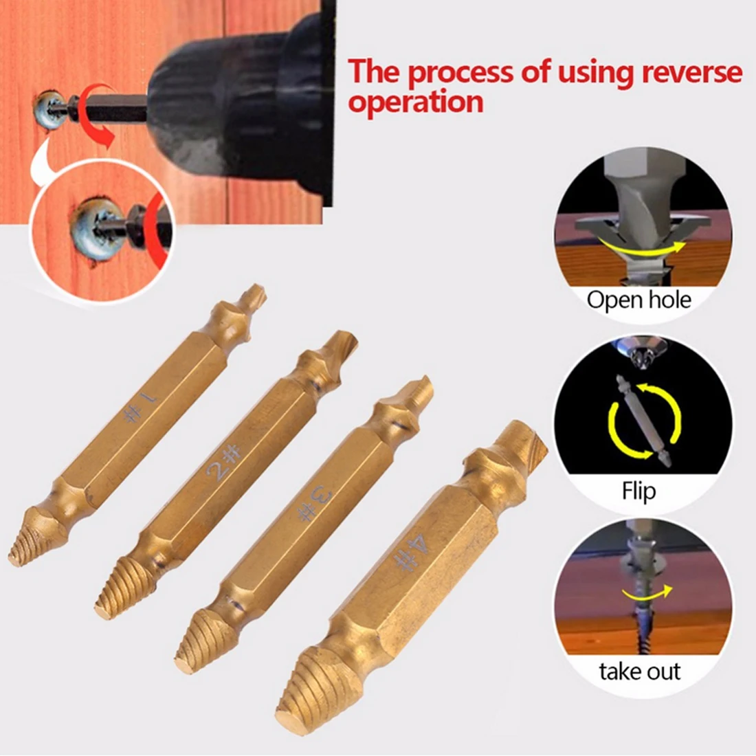 4 шт. поврежденный Винт экстрактор сверла для удаления болтов инструмент