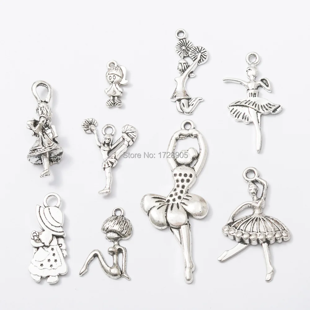 

Charms Pendants Ballet Girl Dancer Beauty Figure Charms for Bracelet Necklace DIY Jewelry Making Finding Accessories 10 pcs